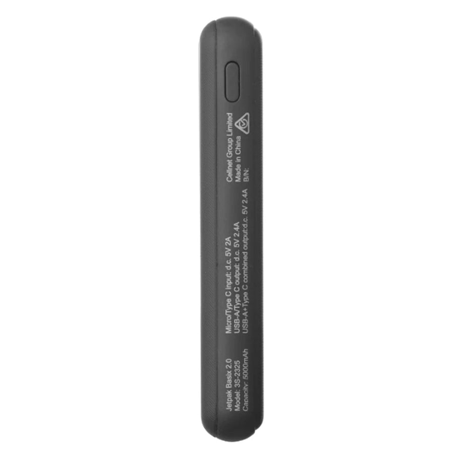 3S-2325 - 3sixT JetPak Basix 2.0 - 5000 mAh Power Bank - Black