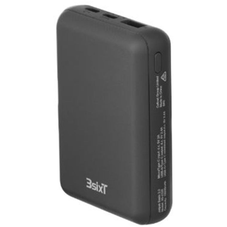 3S-2326 - 3sixT JetPak Basix 2.0 - 10000 mAh Power Bank - Black