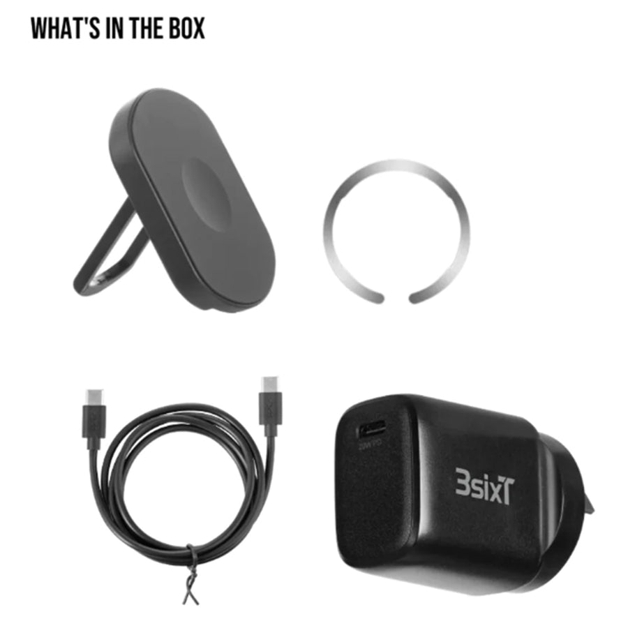 3S-2459 - 3sixT All In 1 MagSafe Charger + 20W Wall Charger - Black