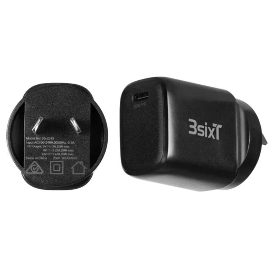 3S-2459 - 3sixT All In 1 MagSafe Charger + 20W Wall Charger - Black
