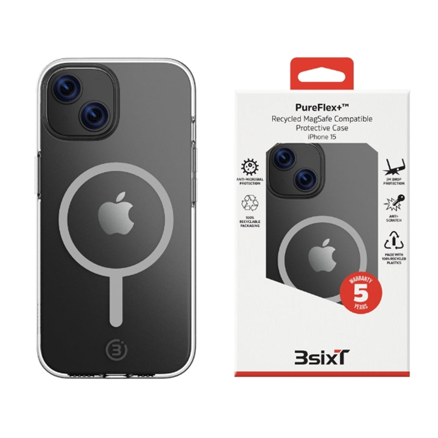 3S-2526 - 3sixT PureFlex+ - iPhone 17e/16e/15/14 - (MS)(RC)Clear/Clear