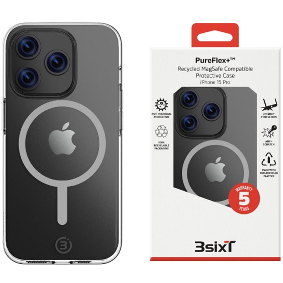 3S-2528 - 3sixT PureFlex+ - iPhone 15 Pro - (MS)(RC) Clear/Clear