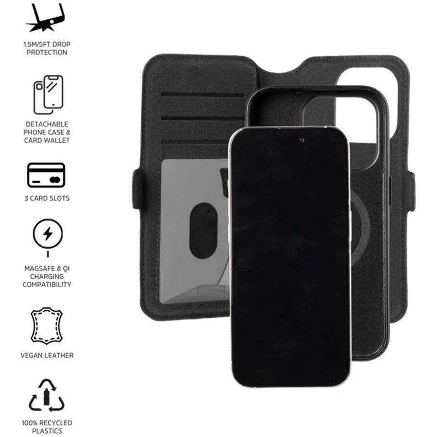 3SIXT iPhone 15 Pro Neo Wallet Case – Schwarz
