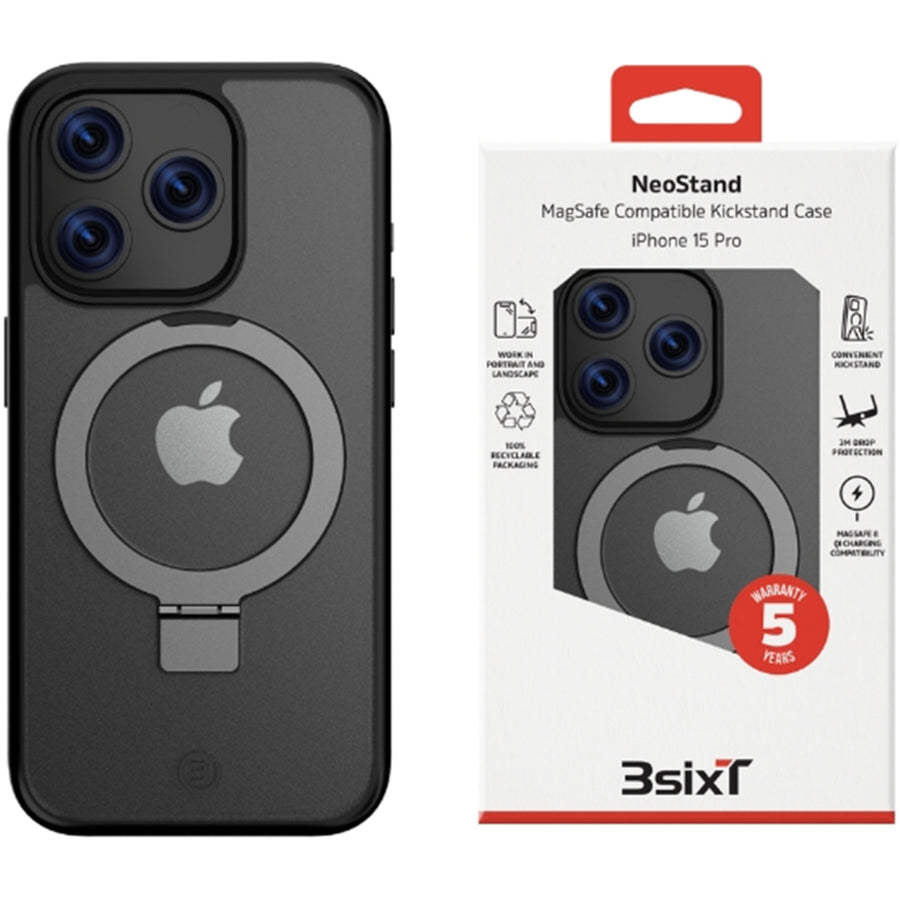 3S-2556 - 3sixT Neo Stand - iPhone 15 Pro (MS)(RC) - Black