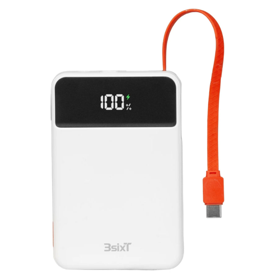 3S-2639 - 3sixT JetPak 2 in 1 10000mAh Power Bank - White/Orange