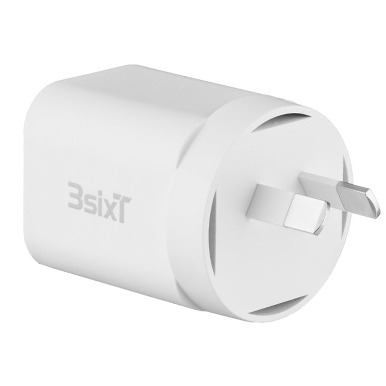 3S-2826 - 3sixT Wall Charger GaN 35W USB-C PD x2 - White