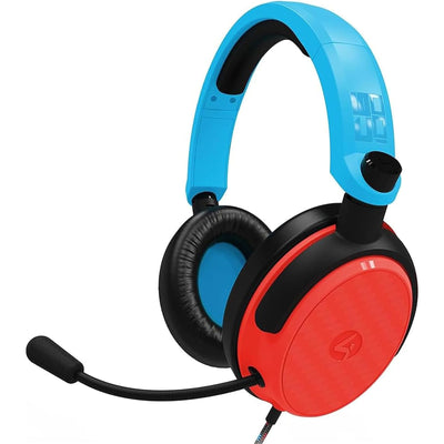 4GAMERS C6-100BLU-RED-4G C6-100 Wired Gaming Headset for Switch, XBOX, PS4/PS5, PC, Neon Blue/Red