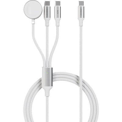 Alogic ATCCWC-WH Trinity 3-in-1 USB-C to C and Apple Watch Charge Cable Charge Cable - 2m - White