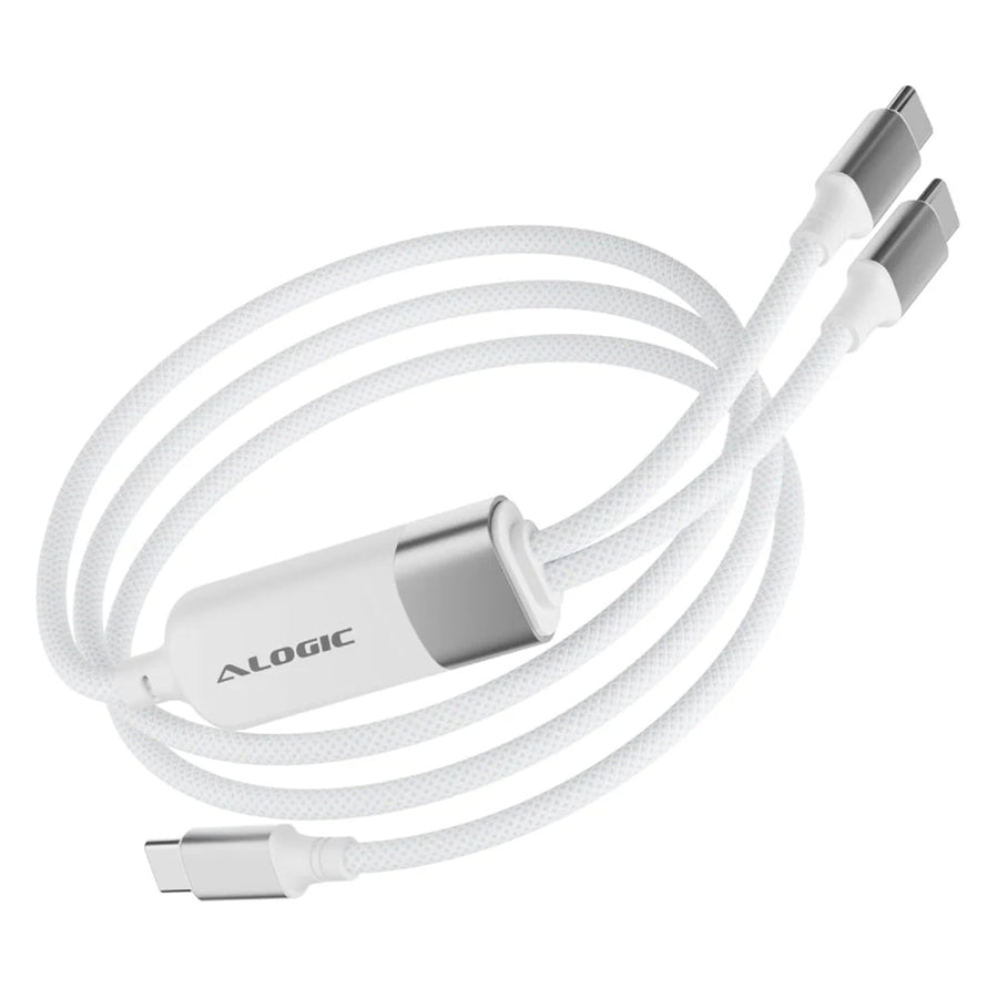 ALOGIC AS2CC-WH - Splt 2-in-1 USB-C to C Chrg Cbl 100W Wht