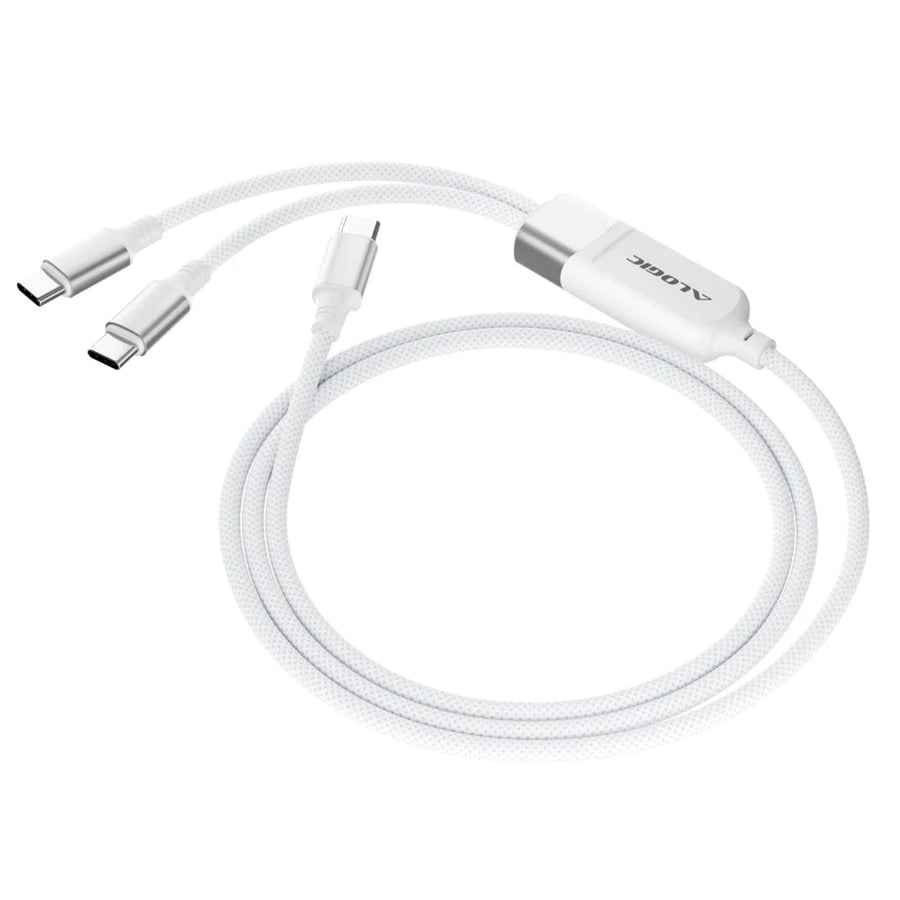 ALOGIC AS2CC-WH - Splt 2-in-1 USB-C to C Chrg Cbl 100W Wht