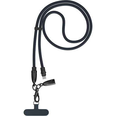 Alogic ATCCLY-MN Tether USB-C to C Lanyard Data and Charge Cable - 60W - 1.2m - Midnight