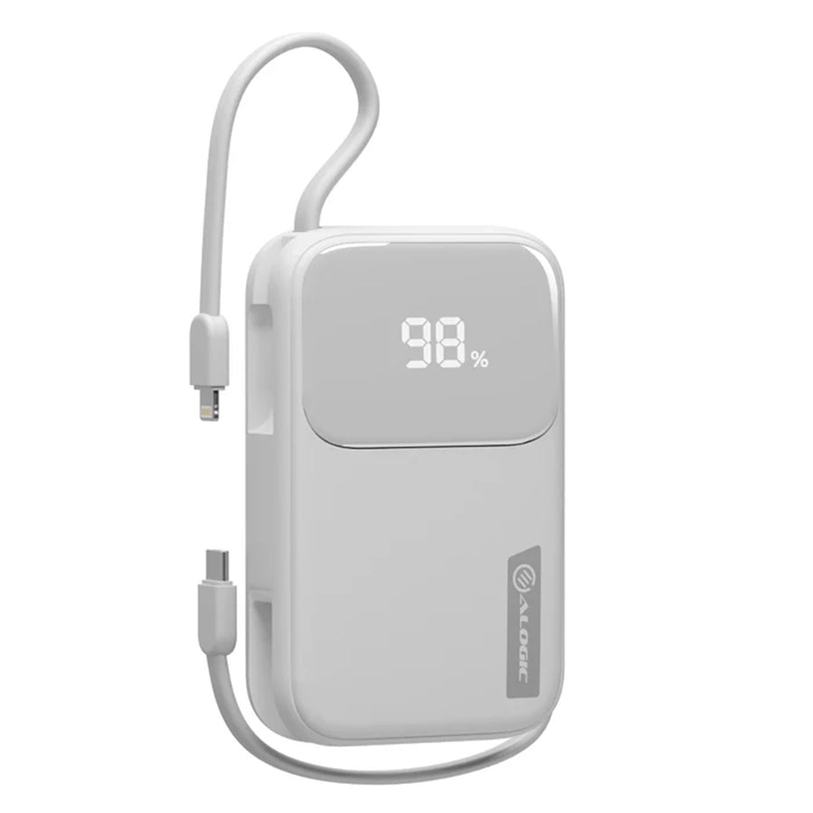 ALOGIC AL20KPBTN-WH - 20kmAh 30W Tand + PB USB-C & lghtng Whte