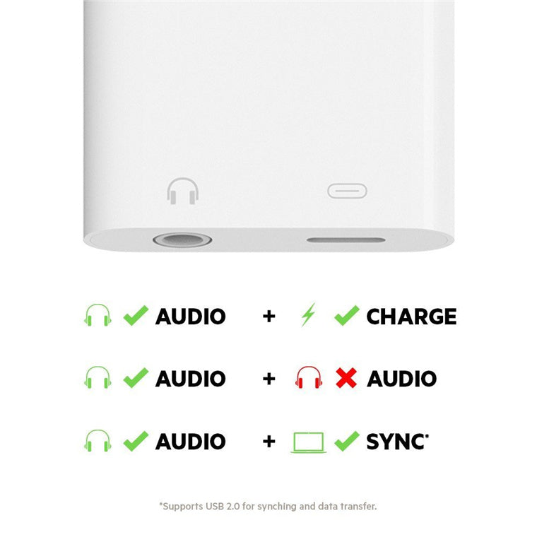 Belkin Lightning to 3.5 mm Audio + Charge RockStar Adapter MFi Certified, Enables 3.5 mm Aux Headphones and Lightning Charger Input at the Same Time! Made for iPhones