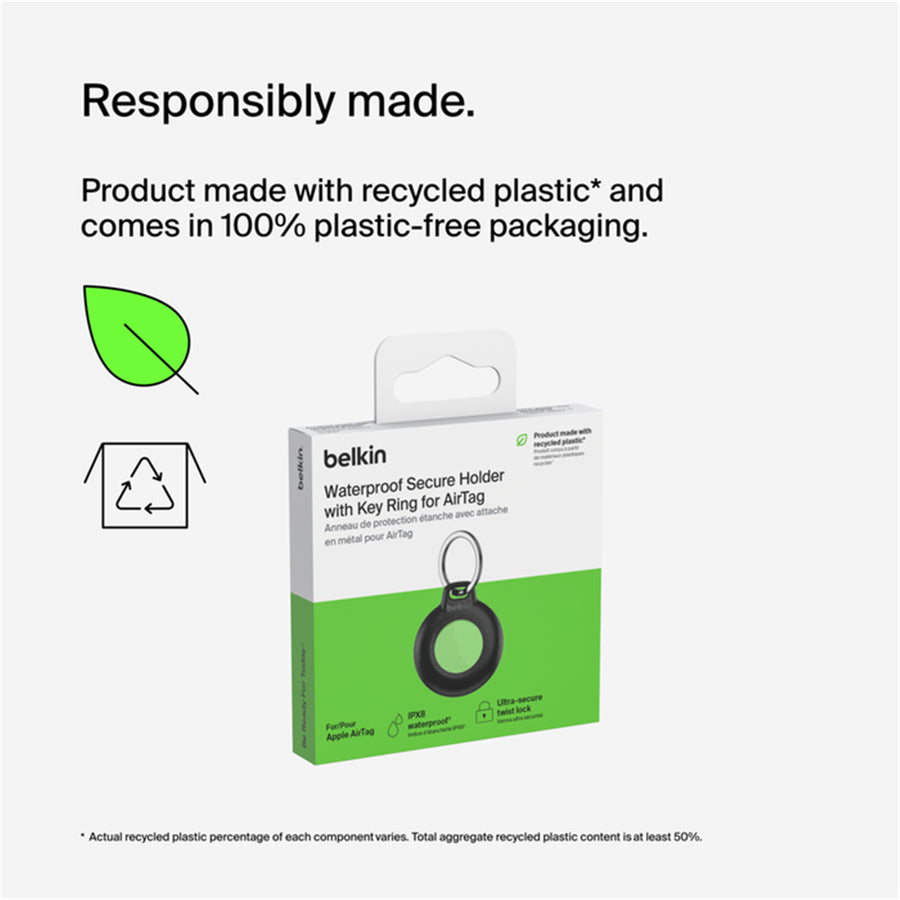 Belkin MSC014BTBK - WATERPROOF AIRTAG HOLDER+KEY RING 2PK