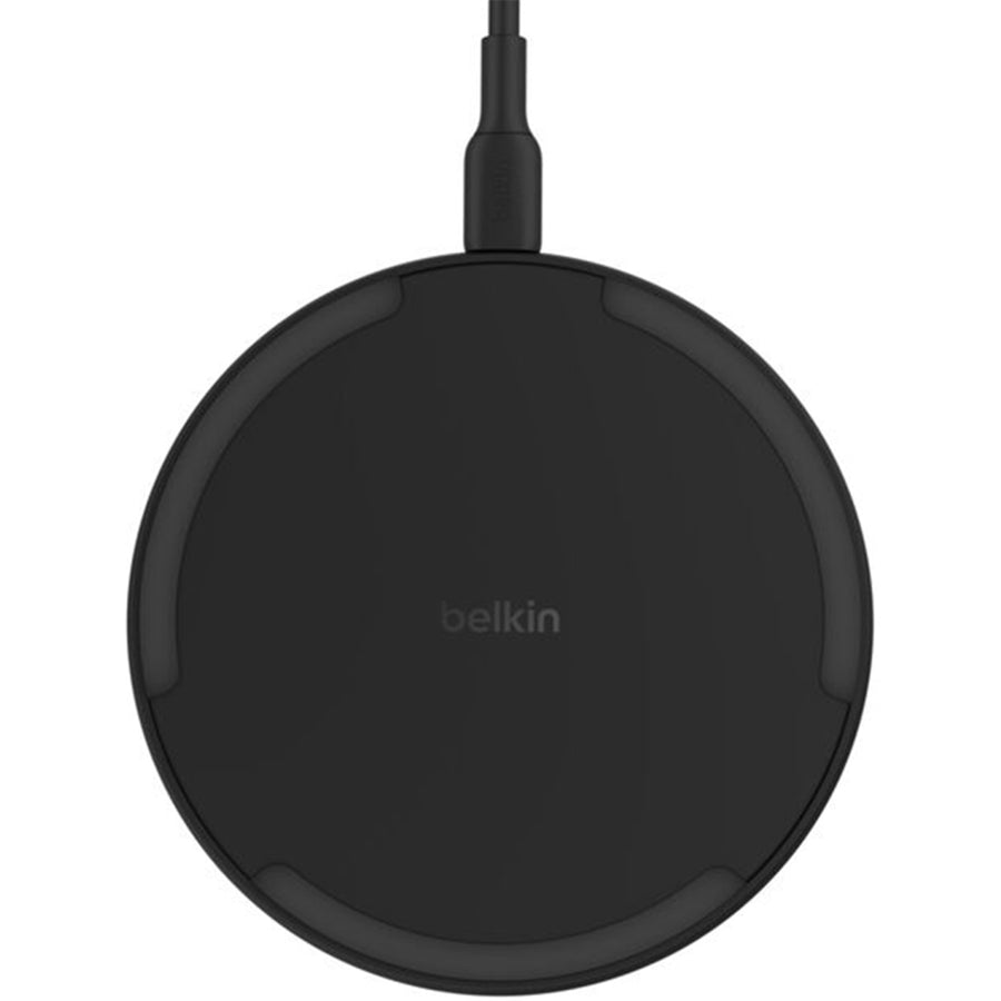 Belkin BoostCharge Pro Wireless Charging Pad 15W - Black, Included Wall Charger, Up to 15W of Wireless Charging, Easy Alignment and Larger Pad, LED Indicator