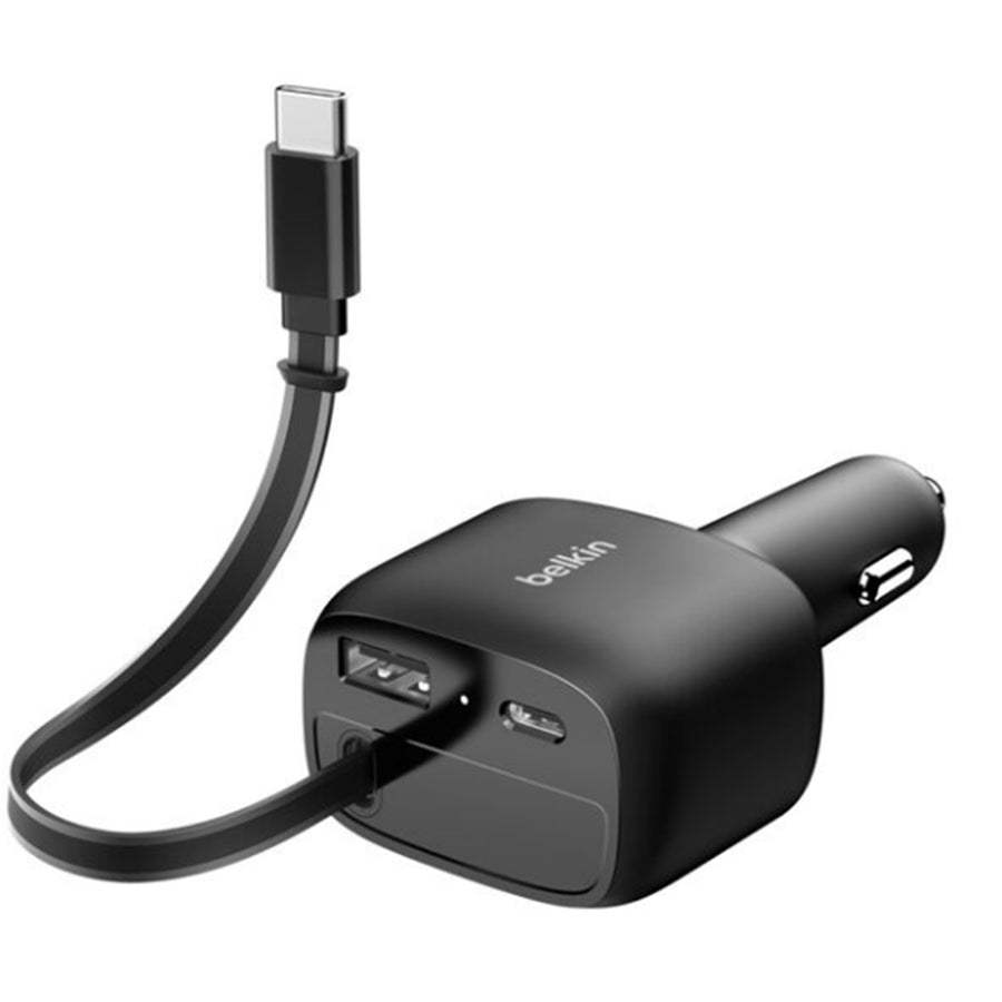 Belkin CCC001FQBK - BoostCharge Retractable Car Charger 75W