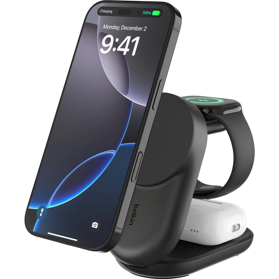 Belkin WIZ037AUBK - UltraCharge 3-in-1 Foldable Magnetic Cha