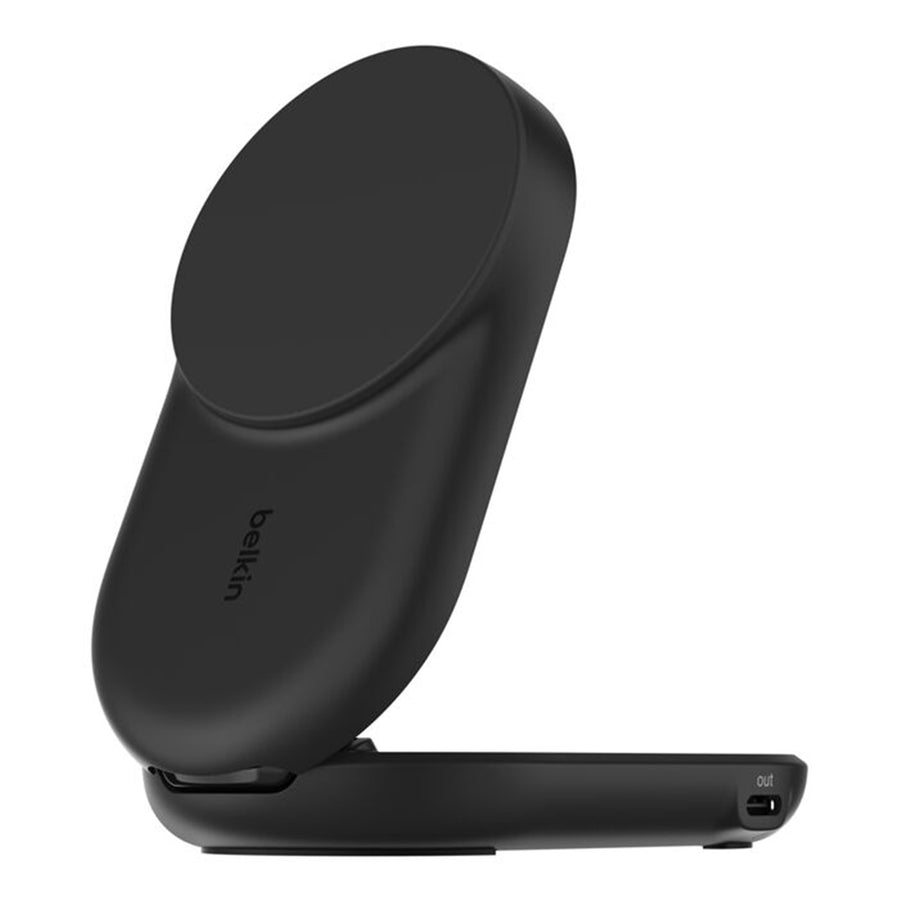 Belkin Qi2 25W /MagSafe 25W - UltraCharge 2-in-1 Foldable Magnetic Charger - Black - Fast charge 0-50% in 25 minutes