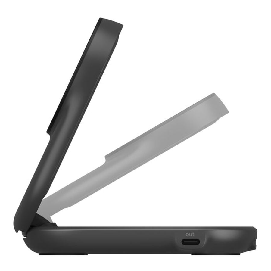 Belkin Qi2 25W /MagSafe 25W - UltraCharge 2-in-1 Foldable Magnetic Charger - Black - Fast charge 0-50% in 25 minutes