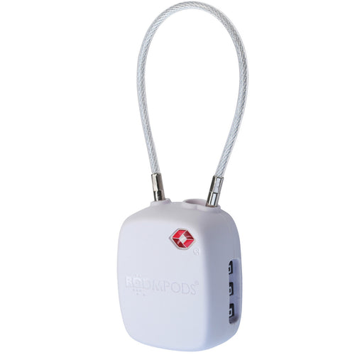 Boompods TTSAWT Tracker Lock - White Verfolge dein Gepäck ganz einfach mit der Apple „Wo ist?“-App. Wasserdicht (IPX5) und TSA-zugelassen,