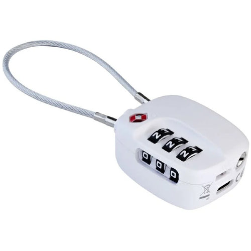 Boompods TTSAWT Tracker Lock - White Verfolge dein Gepäck ganz einfach mit der Apple „Wo ist?“-App. Wasserdicht (IPX5) und TSA-zugelassen,