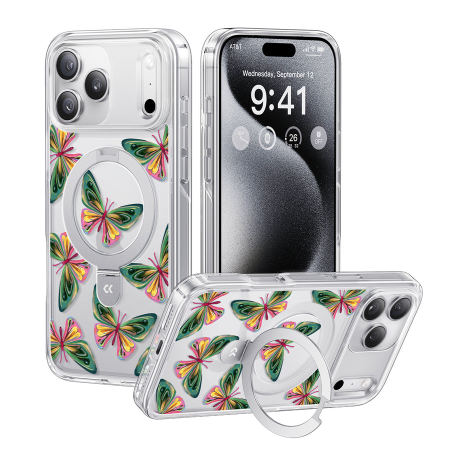 CASEKOO by TORRAS iPhone 17 Pro Magnetic Kickstand Case - Butterfly