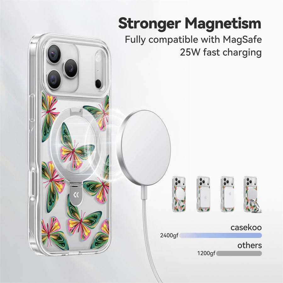 CASEKOO by TORRAS iPhone 17 Pro Magnetic Kickstand Case - Butterfly