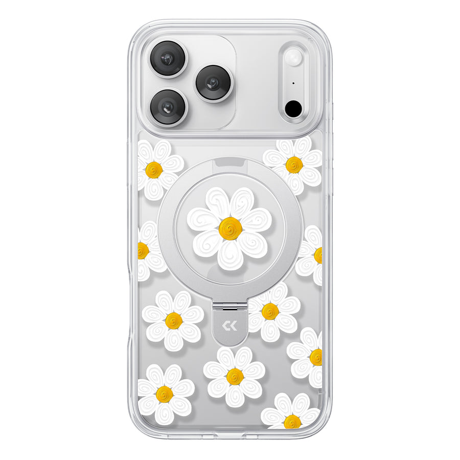 CASEKOO by TORRAS iPhone 17 Pro Max Magnetic Kickstand Case - Oil Painting Daisies