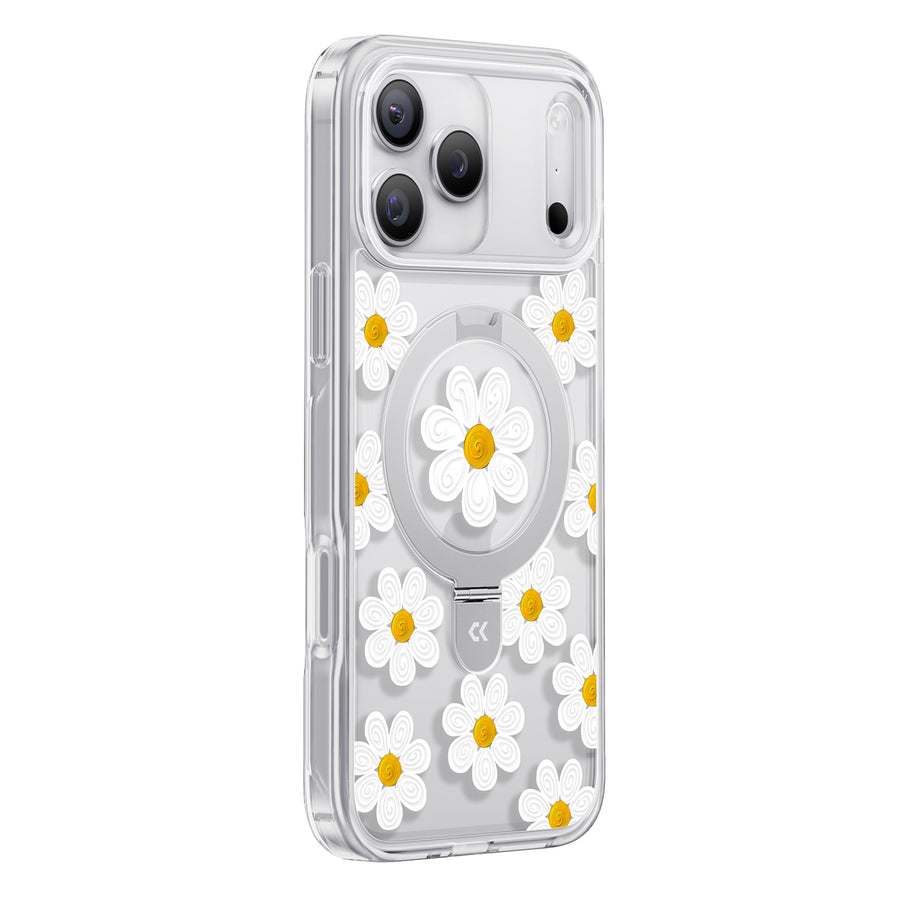 CASEKOO by TORRAS iPhone 17 Pro Max Magnetic Kickstand Case - Oil Painting Daisies