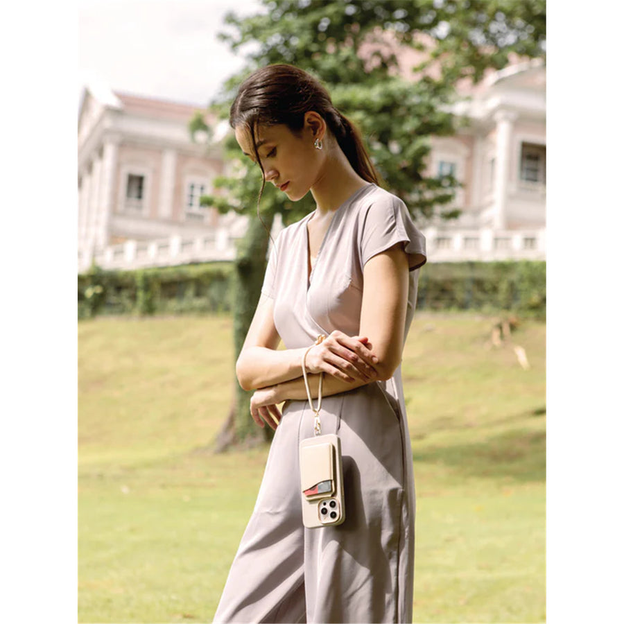 coehl Laurel Universal Handstrap - Ivory Lightweight and Sturdy Design, Adjustable for Phones and Other Accessories, Includes Strap Card for Universal Compatibility across all phone cases