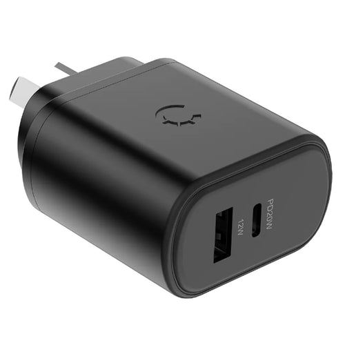 Cygnett CY3615POFLW 32W USB-C Dual Port Wall Charger - Black