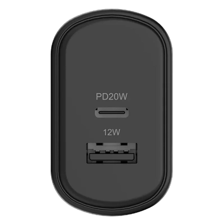Cygnett CY3615POFLW 32W USB-C Dual Port Wall Charger - Black