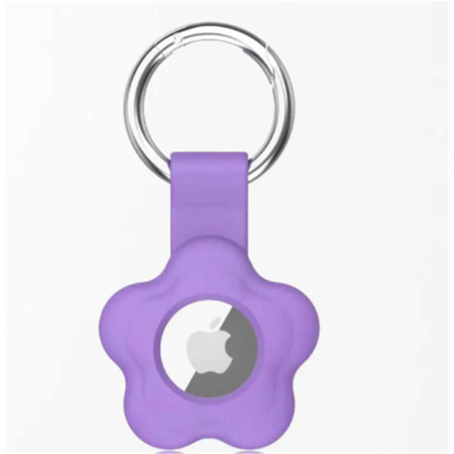 AirTag Silicone Flower Key Ring (2nd Gen/1 Gen) - 4 Pack Green / Pink / Purple / Yellow
