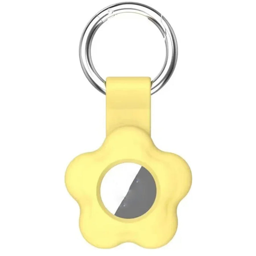 AirTag Silicone Flower Key Ring (2nd Gen/1 Gen) - 4 Pack Green / Pink / Purple / Yellow