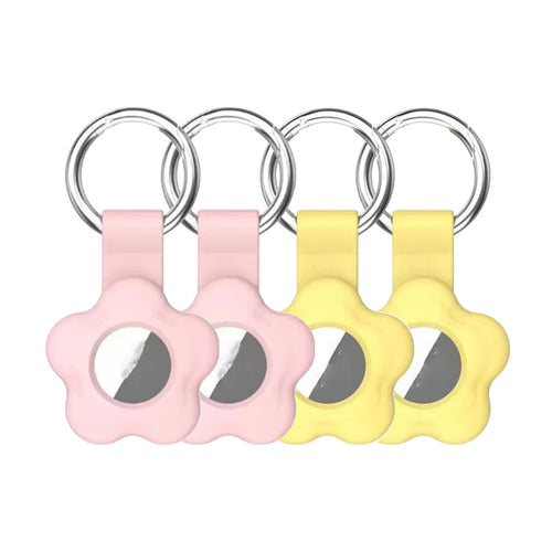4 Packs AirTag Silicone Flower Key Ring (2nd Gen/1 Gen) 2pcs Pink and 2pcs Yellow. Get 4 key rings for only $24.99 incl, Normally $8.97 incl each