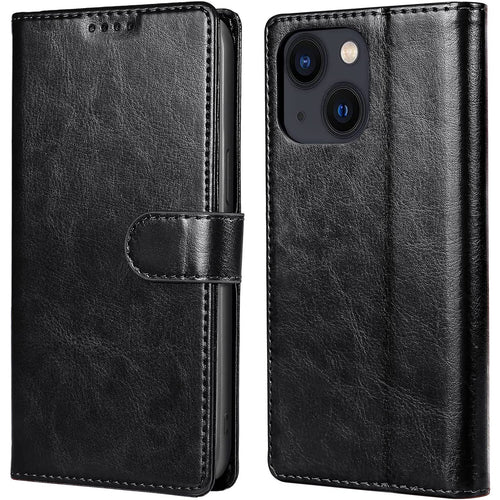 iPhone 15   Flip Wallet Case - Black