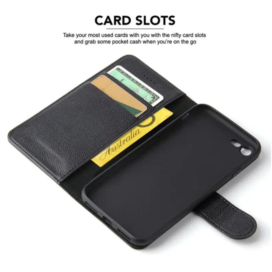 iPhone SE (3rd/2nd Gen)/8/7   Flip Wallet Case - Black