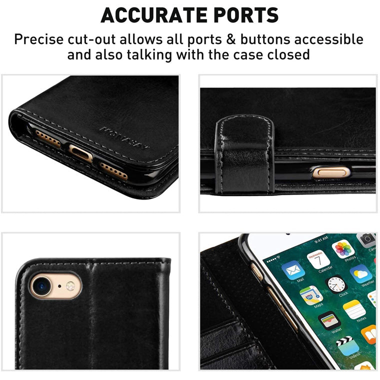 iPhone SE (3rd/2nd Gen)/8/7   Flip Wallet Case - Black