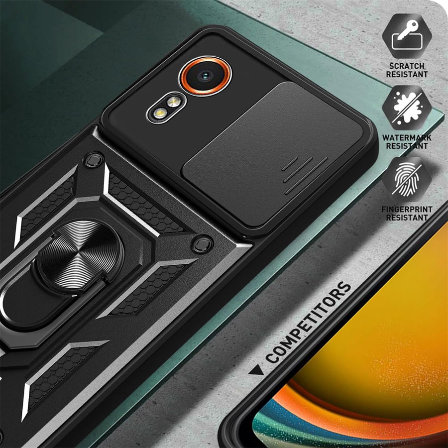 Galaxy Xcover 7 5G   Rugged Kickstand Case - Black