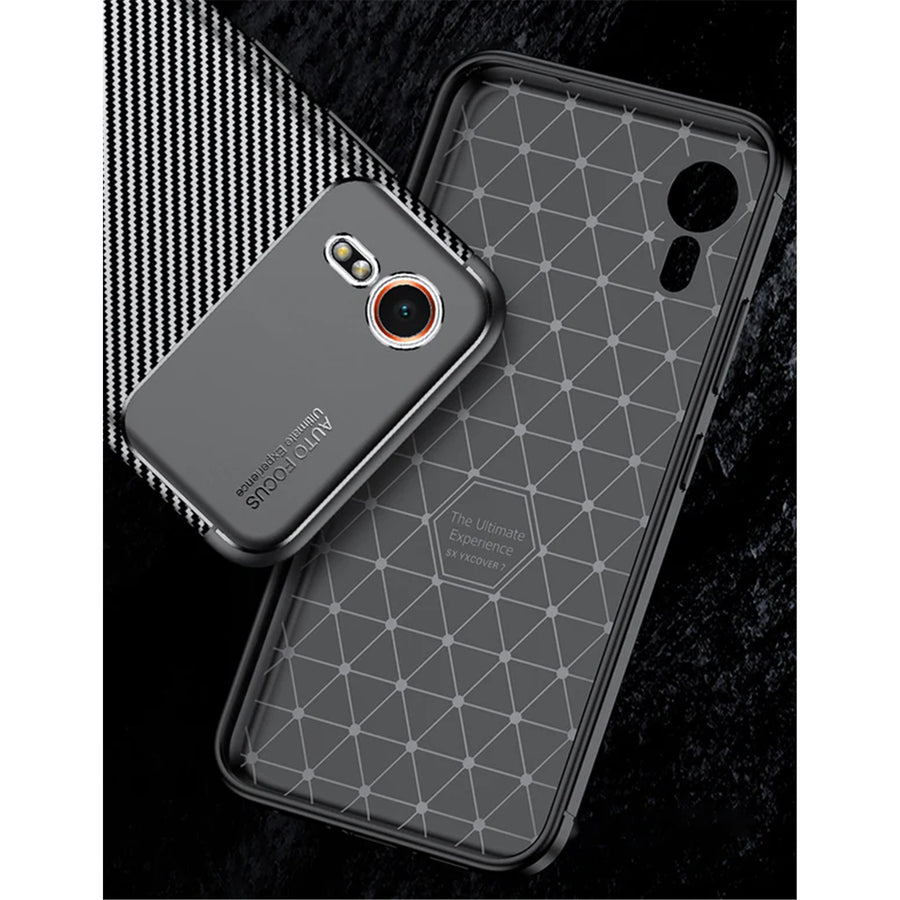 Galaxy Xcover 7 5G   Carbon Fibre Rugged Case - Black