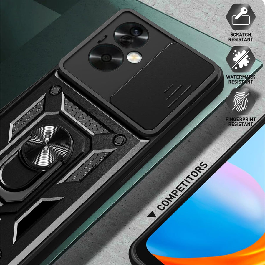Oneplus Nord N30 SE   Rugged Kickstand Case - Black