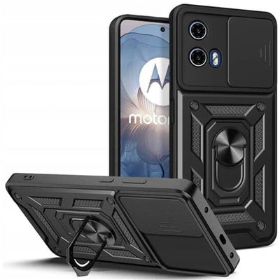 Motorola Moto G04 (2024) Rugged Kickstand Case   - Black