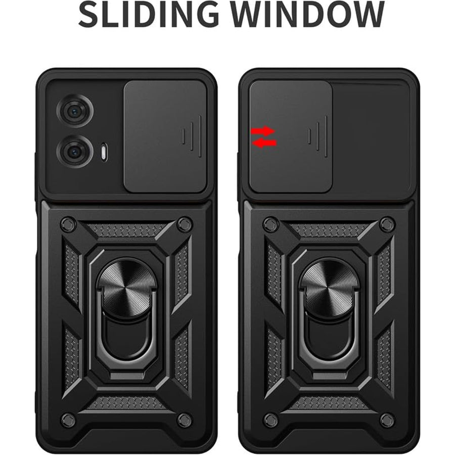 Motorola Moto G04 (2024) Rugged Kickstand Case   - Black
