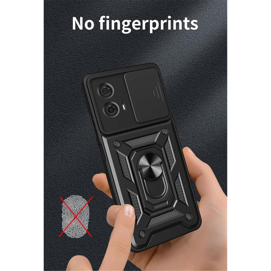 Motorola Moto G04 (2024) Rugged Kickstand Case   - Black