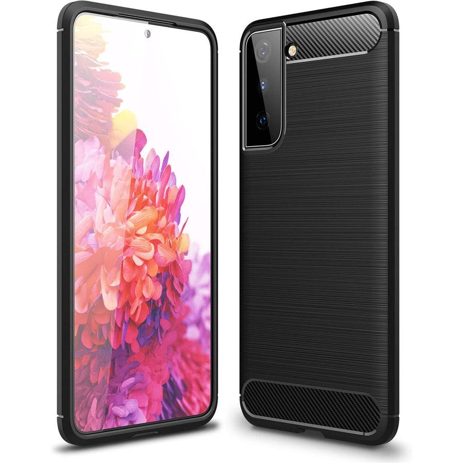 Galaxy S21   Carbon Fibre Rugged Case - Black