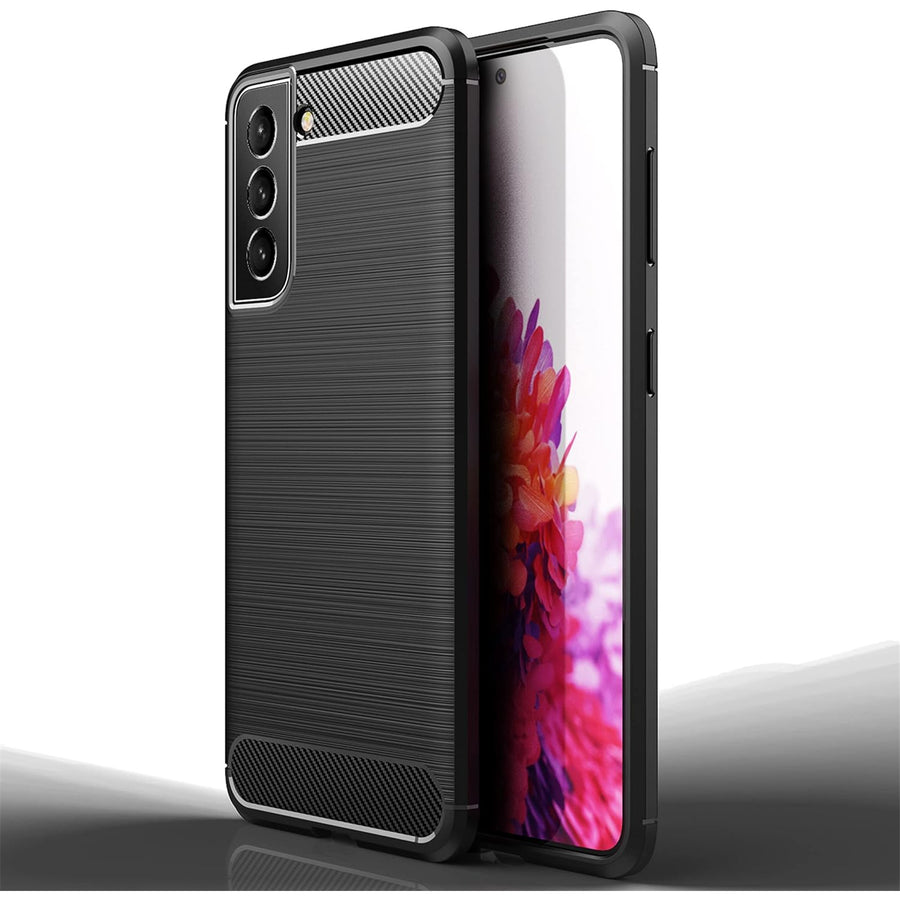 Galaxy S22   Carbon Fibre Rugged Case - Black