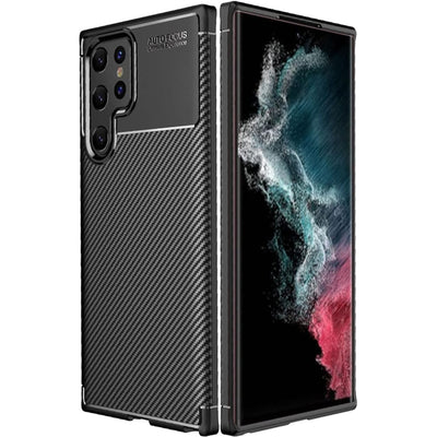 Galaxy S22 Ultra   Carbon Fibre Rugged Case - Black