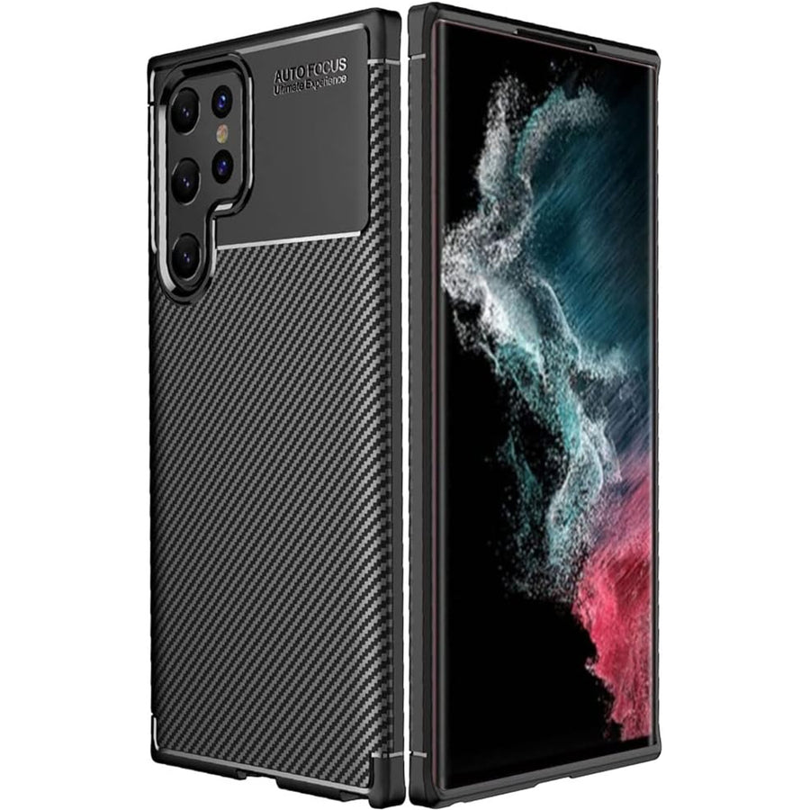 Galaxy S22 Ultra   Carbon Fibre Rugged Case - Black