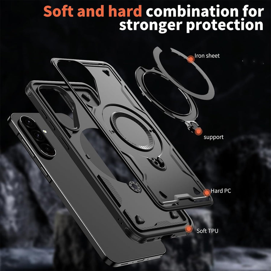 Galaxy A17 4G/5G (2025) Rugged Kickstand Case   - Black