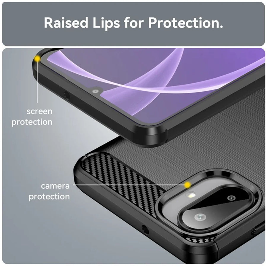 Galaxy A07 (2025)   Carbon Fibre Rugged Case - Black